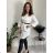Hemdkleid Leder elegant Damen lang (S / M Einheitsgröße) ITALIAN FASHION IMT21009 weiß S / M
