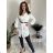 Hemdkleid Leder elegant Damen lang (S / M Einheitsgröße) ITALIAN FASHION IMT21009 weiß S / M