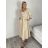 Langes ärmelloses Sommerkleid für Damen (Einheitsgröße S/M) ITALIAN FASHION IMPDY22LS16208 S / M / L grünes Khaki