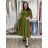 Langes ärmelloses Sommerkleid für Damen (Einheitsgröße S/M) ITALIAN FASHION IMPDY22LS16208 S / M / L grünes Khaki