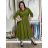 Langes ärmelloses Sommerkleid für Damen (Einheitsgröße S/M) ITALIAN FASHION IMPDY22LS16208 S / M / L grünes Khaki