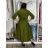 Langes ärmelloses Sommerkleid für Damen (Einheitsgröße S/M) ITALIAN FASHION IMPDY22LS16208 S / M / L grünes Khaki