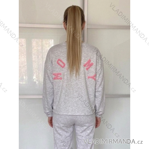 Langärmlige Bomberjacke für Damen (Einheitsgröße S/M/L) ITALIAN FASHION IMWD23470 EINHEITSGRÖSSE šedá světlá