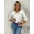 Langarm-T-Shirt für Damen (S/M EINHEITSGRÖSSE) ITALIAN FASHION IMPDY23HH2321/LS16577 S / M weiß