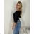 Langarm-T-Shirt für Damen (S/M EINHEITSGRÖSSE) ITALIAN FASHION IMPDY23HH2321/LS16577 S / M weiß