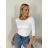 Langarm-T-Shirt für Damen (S/M EINHEITSGRÖSSE) ITALIAN FASHION IMPDY23HH2321/LS16577 S / M weiß
