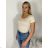 Kurzarm-T-Shirt für Damen (S/M EINHEITSGRÖSSE) ITALIAN FASHION IMPDY23LS17135/OX9603 S / M weiß