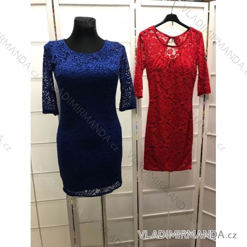 Kleid elegante Damen Ball mit Spitze (uni sl) ITALIENISCHE Mode IM91772692