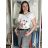 T-Shirt Kurzarm Frauen (UNI S-M) ITALIENISCHE MODE IMM20330 S / M / L weiß