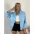 Übergroßer gestrickter Langarmpullover für Damen (S/M EINHEITSGRÖSSE) ITALIAN FASHION IMSN2416125 S / M / L hellblau