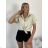 Klassisches 3/4 Langarmshirt für Damen, Übergröße (50/52/54 ONE SIZE) ITALIAN FASHION IMWDL252349 S / M / L grünes Khaki