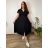 Sommerkleid oval Kurzarm Damen Übergröße (50/52/54 Einheitsgröße) ITALIAN FASHION IM425011  dunkler Smaragd