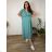 Sommerkleid oval Kurzarm Damen Übergröße (50/52/54 Einheitsgröße) ITALIAN FASHION IM425011  dunkle Minze