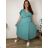 Sommerkleid oval Kurzarm Damen Übergröße (50/52/54 Einheitsgröße) ITALIAN FASHION IM425011  dunkle Minze