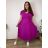 Sommerkleid oval Kurzarm Damen Übergröße (50/52/54 Einheitsgröße) ITALIAN FASHION IM425011  růžová fuchsiová