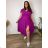 Sommerkleid oval Kurzarm Damen Übergröße (50/52/54 Einheitsgröße) ITALIAN FASHION IM425011  růžová fuchsiová