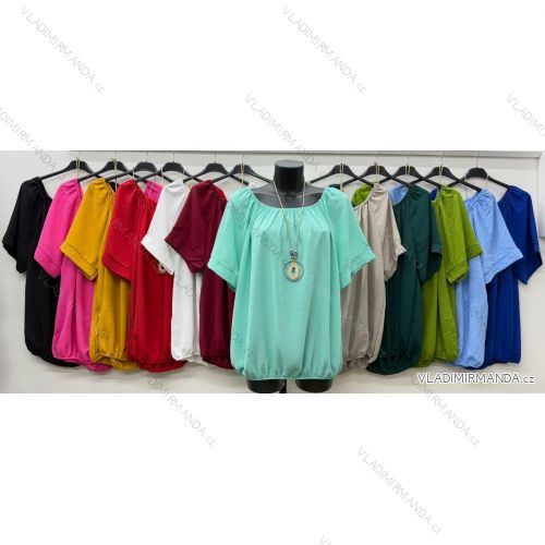 Sommerkleid oval Kurzarm Damen Übergröße (50/52/54 Einheitsgröße) ITALIAN FASHION IM425011