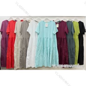 Sommerkleid oval Kurzarm Damen Übergröße (50/52/54 Einheitsgröße) ITALIAN FASHION IM425011