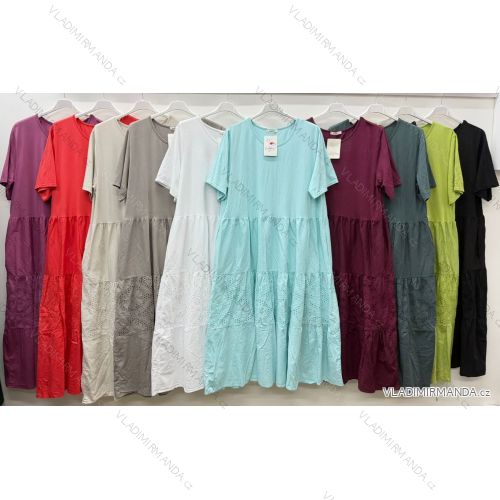 Sommerkleid oval Kurzarm Damen Übergröße (50/52/54 Einheitsgröße) ITALIAN FASHION IM425011