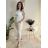 Lange Stretch-Hose für Damen (Einheitsgröße S/M/L) ITALIENISCHE MODE IMPOZ25LV-25429/DUR beige-creme S/M/L