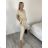 Rock lange Sommer Frauen (uni sl) ITALIENISCHE Mode IMC18625 S / M / L beige