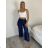 Elegante lange Damenhose (UNI S-L) ITALIAN FASHION IMD20251 S / M / L dunkelblau