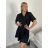 Damen-Hemdkleid mit 3/4-Ärmeln und kurzen Ärmeln (Einheitsgröße S/M/L/XL) ITALIAN FASHION IMC23025 S / M / L hellblau