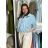 Ärmellose Jacke mit langen Ärmeln (uni sl) ITALIENISCHE Mode IMC17326 S / M / L hellblau
