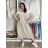 Übergroßer gestrickter Langarmpullover für Damen (S/M EINHEITSGRÖSSE) ITALIAN FASHION IMSN2416125 44/46/48 Hellbeige