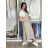 Übergroßer gestrickter Langarmpullover für Damen (S/M EINHEITSGRÖSSE) ITALIAN FASHION IMSN2416125 44/46/48 Hellbeige