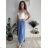 Langärmlige Tunika für Damen (S/M/L EINHEITSGRÖSSE) ITALIAN FASHION IMWCP25NEAPOL blau S / M / L