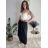 Langärmlige Tunika für Damen (S/M/L EINHEITSGRÖSSE) ITALIAN FASHION IMWCP25NEAPOL blau S / M / L