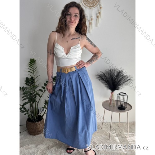 Langärmlige Tunika für Damen (S/M/L EINHEITSGRÖSSE) ITALIAN FASHION IMWCP25NEAPOL blau S / M / L