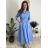 Langes ärmelloses Sommerkleid für Damen (Einheitsgröße S/M) ITALIAN FASHION IMPDY22LS16208 S / M / L grünes Khaki