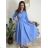 Langes ärmelloses Sommerkleid für Damen (Einheitsgröße S/M) ITALIAN FASHION IMPDY22LS16208 S / M / L grünes Khaki