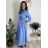 Langes ärmelloses Sommerkleid für Damen (Einheitsgröße S/M) ITALIAN FASHION IMPDY22LS16208 S / M / L grünes Khaki