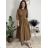 Langes ärmelloses Sommerkleid für Damen (Einheitsgröße S/M) ITALIAN FASHION IMPDY22LS16208 S / M / L grünes Khaki