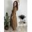 Langes ärmelloses Sommerkleid für Damen (Einheitsgröße S/M) ITALIAN FASHION IMPDY22LS16208 S / M / L grünes Khaki