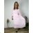 Langes Chiffon-Kurzarmkleid für Damen (S/M ONE SIZE) ITALIAN FASHION IMWGM23456