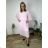 Langes Chiffon-Kurzarmkleid für Damen (S/M ONE SIZE) ITALIAN FASHION IMWGM23456
