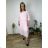 Langes Chiffon-Kurzarmkleid für Damen (S/M ONE SIZE) ITALIAN FASHION IMWGM23456 46/48/50 hellgrün