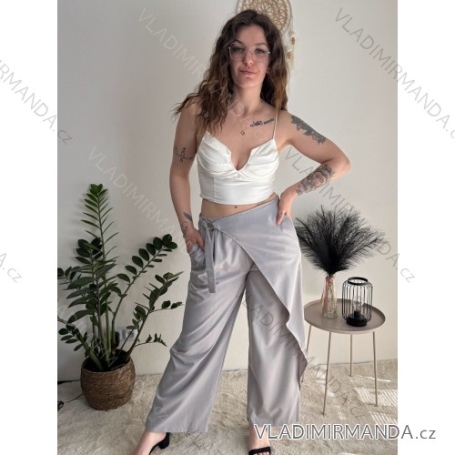 Kurzärmliges Sommer-Hemdkleid für Damen (L/XL EINHEITSGRÖSSE) ITALIAN FASHION IMC23172 grau M/L/XL