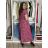 Kurzes Sommerkleid mit Taschen, kurzen Ärmeln, Damengröße Oversize (42/44/46, Einheitsgröße), italienische Mode, IMSM26088 S / M / L dunkles Altrosa