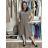 Sommerkleid oval Kurzarm Damen Übergröße (50/52/54 Einheitsgröße) ITALIAN FASHION IM425011 S / M / L Hellbeige