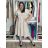 Sommerkleid oval Kurzarm Damen Übergröße (50/52/54 Einheitsgröße) ITALIAN FASHION IM425011 S / M / L Hellbeige