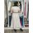 Langes, elegantes Sommerkleid mit Gürtel, kurzen Ärmeln, Damengröße Oversize (46/48/50, Einheitsgröße), italienische Mode, IM426175