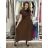 Langes, elegantes Sommerkleid mit Gürtel, kurzen Ärmeln, Damengröße Oversize (46/48/50, Einheitsgröße), italienische Mode, IM426175 S / M / L Hellbeige