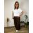 Oversize-Sommerhose für Damen (44/46/48, Einheitsgröße) Italienische Mode IMC26106 M/L/XL dunkelbraun