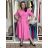 Langärmliges Hemdkleid für Damen mit Gürtel (S/M EINHEITSGRÖSSE) ITALIAN FASHION IMPSH24210151