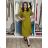 Langärmliges Hemdkleid für Damen mit Gürtel (S/M EINHEITSGRÖSSE) ITALIAN FASHION IMPSH24210151 M/L/XL olivgrün
